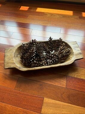 Rustic Wooden Centerpiece Bowl Farmhouse Decor Dough Bowl
